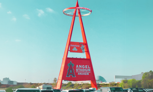 Angel stadium anaheim california against blue sky