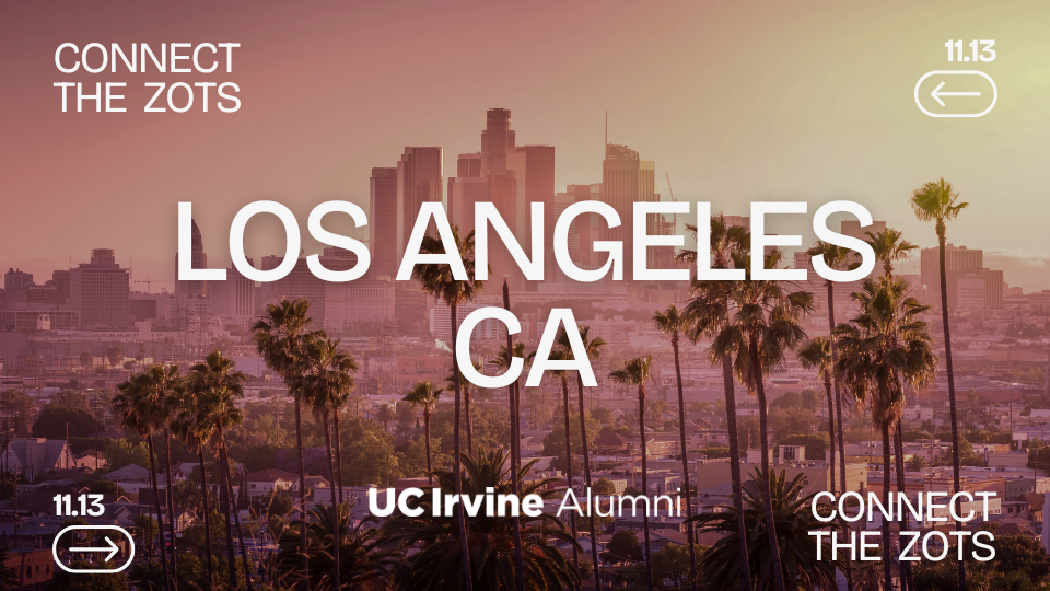 LA SKYLINE WITH TEXT OVERLAY