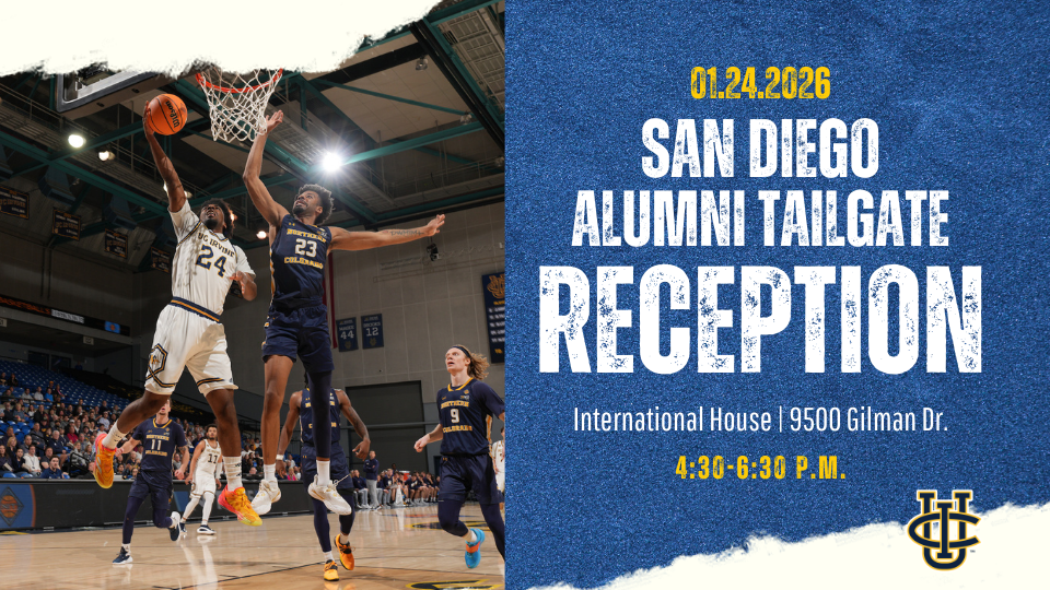 photo of basketball players and text over colored background