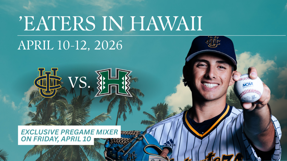image of baseball player with palm trees and text behind him