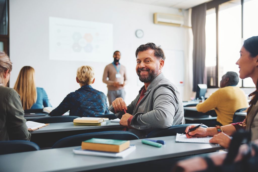 Adults in a classroom