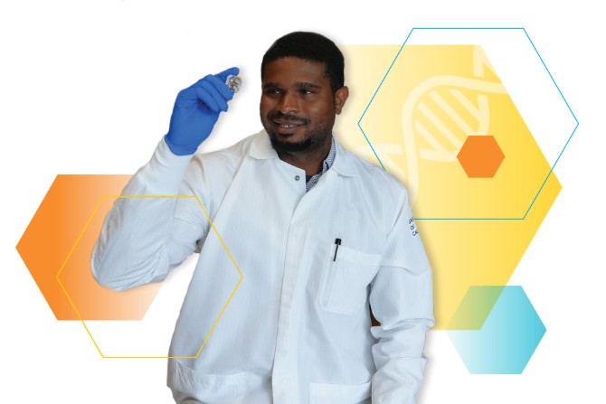 Quinton Smith in the lab