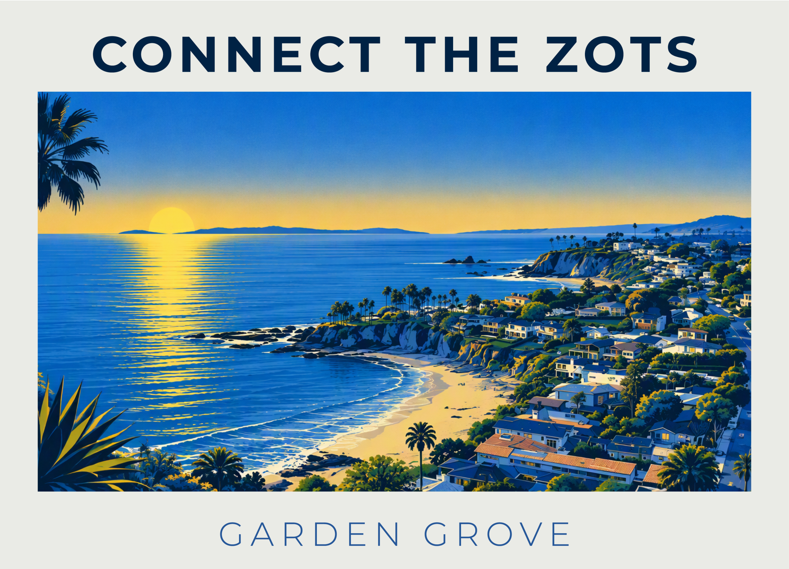 Promotional graphic for Connect the Zots in Garden Grove