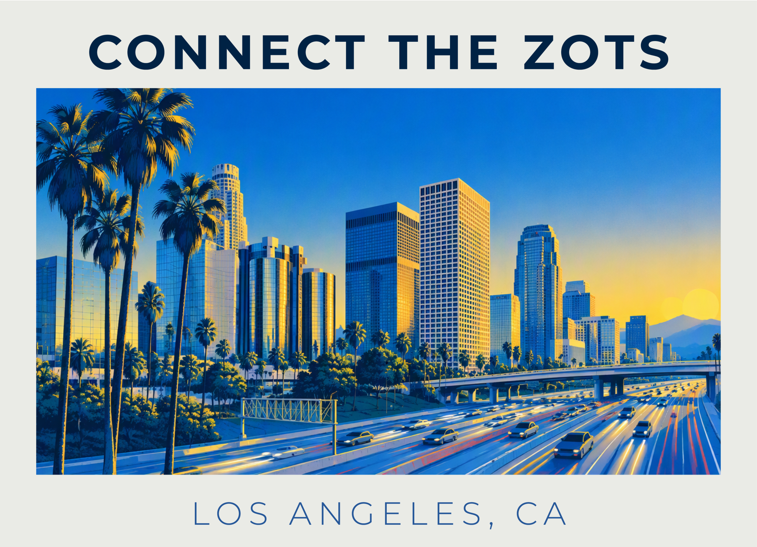 Promotional graphic for Connect the Zots in Los Angeles.