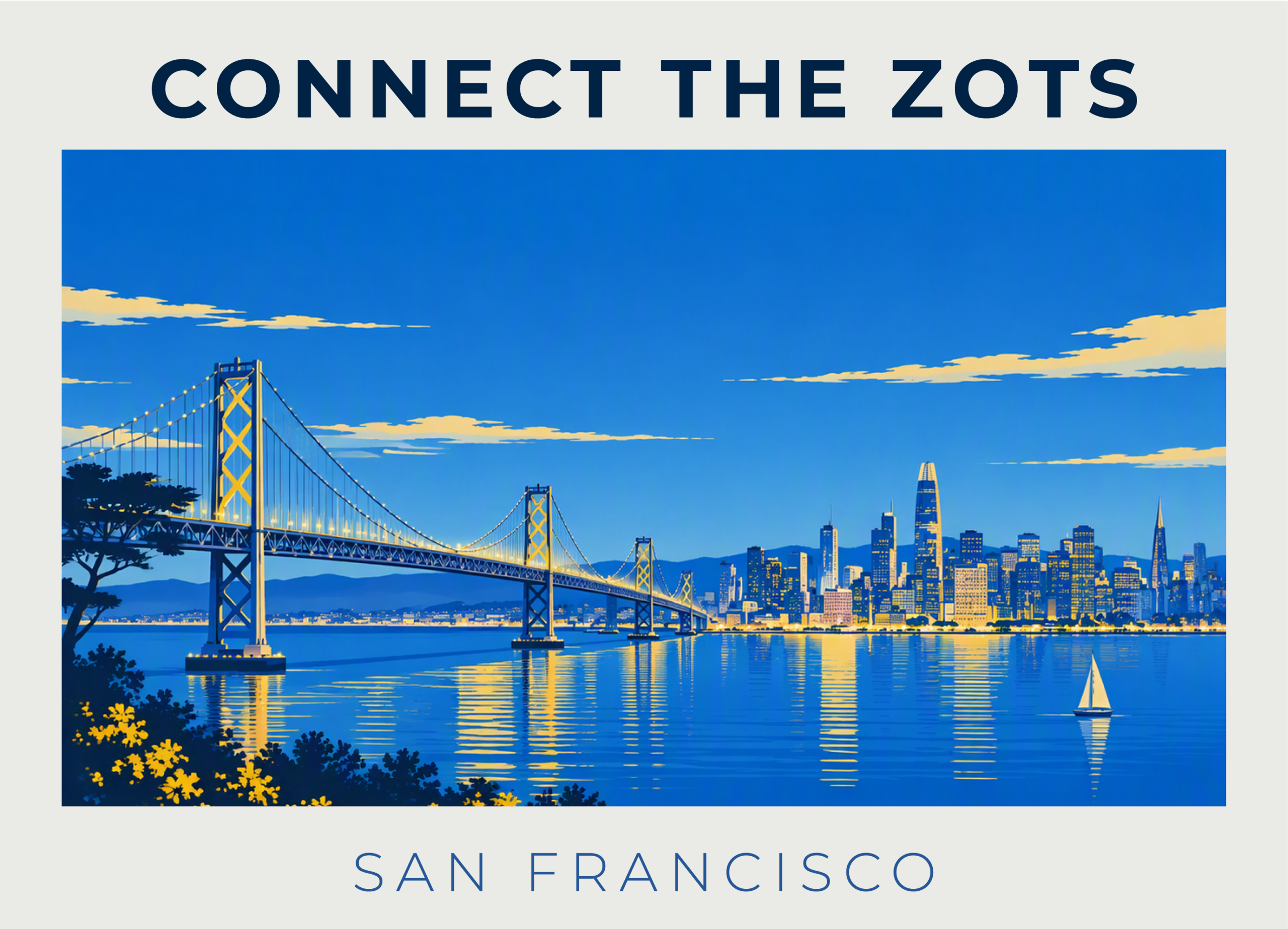 Promotional graphic for Connect the Zots in San Francisco