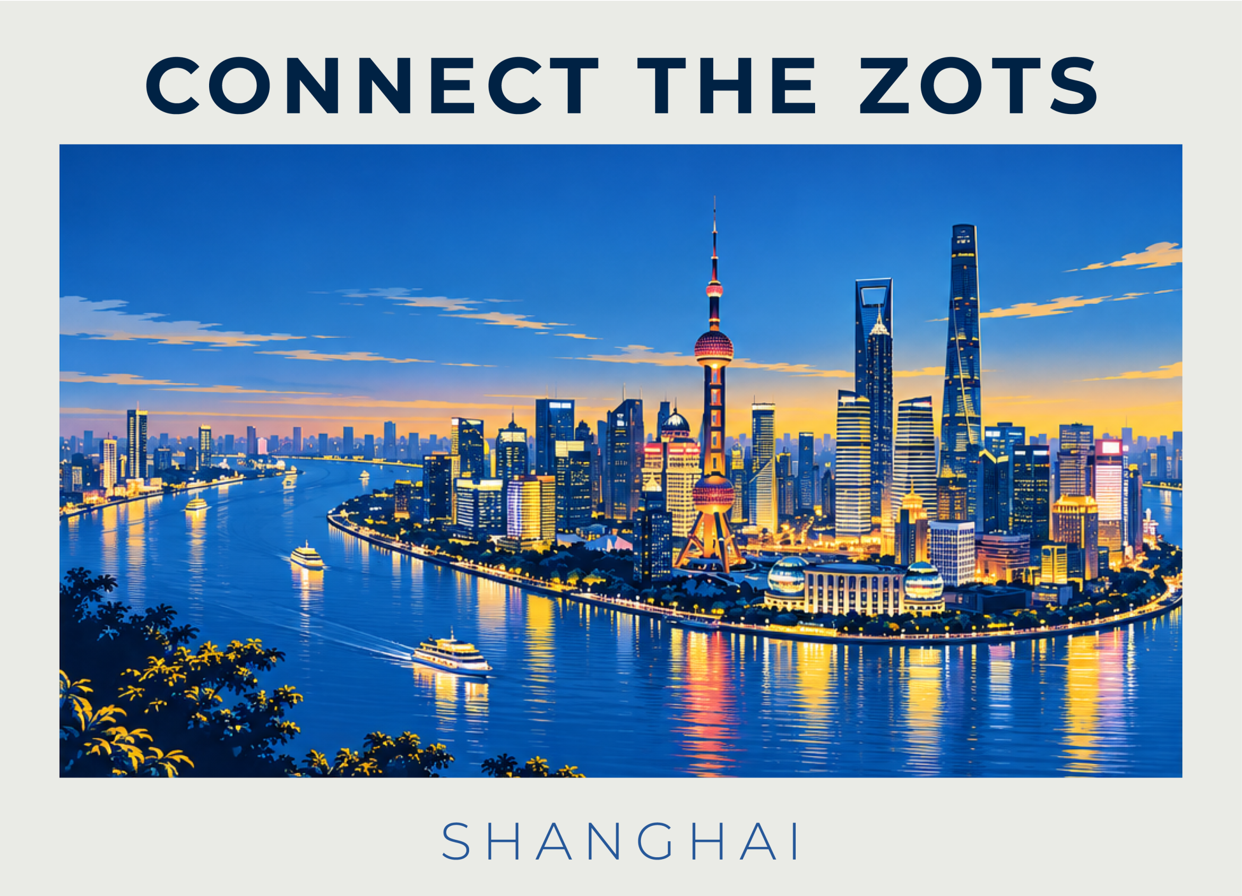 Promotional graphic for Connect the Zots in Shanghai