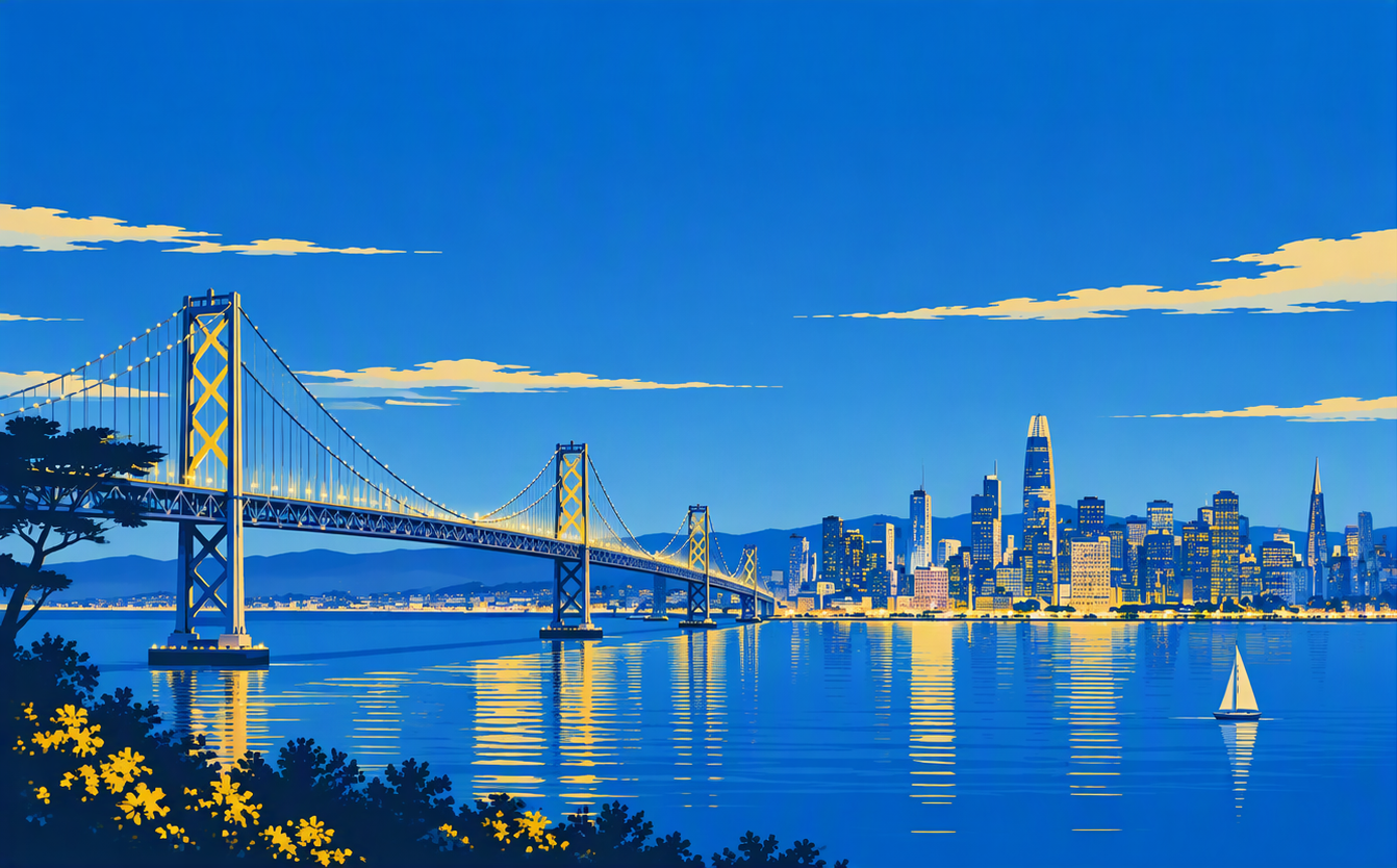 Promotional graphic for Connect the Zots in San Francisco.