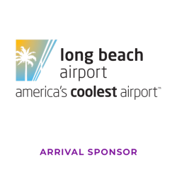 Long Beach Airport logo with Arrival Sponsor designation